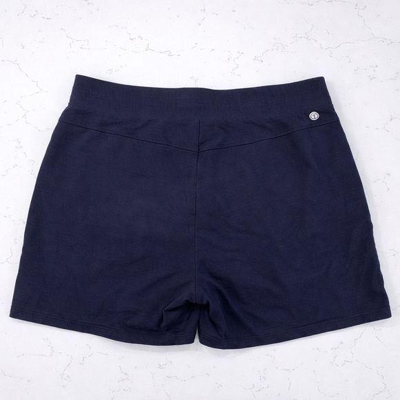 Talbots Navy Drawstring Stretchy Slub Lounge Shorts - Picture 2 of 5